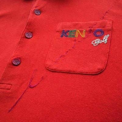 ケンゾー KENZO GOLF ビンテージ ポロシャツ ロゴ 刺繍 半袖 2 赤 レッド メンズ｜vectorpremium｜07