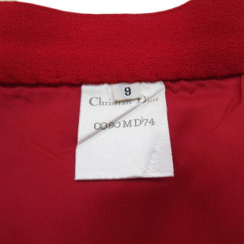 クリスチャンディオール Christian Dior スカート タイト タック ウール 9 国内正規 赤 レッド レディース｜vectorpremium｜03