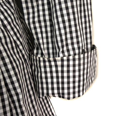 クレージュ courreges トレンチコート ギンガムチェック 38 黒 