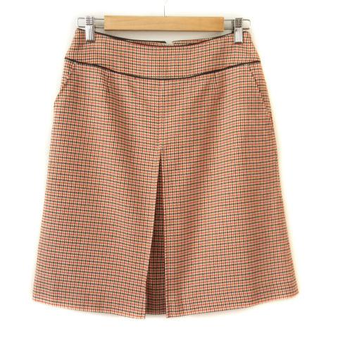 COMME CA ISM（コムサイズム） スカート 千鳥格子 タック パイピング M