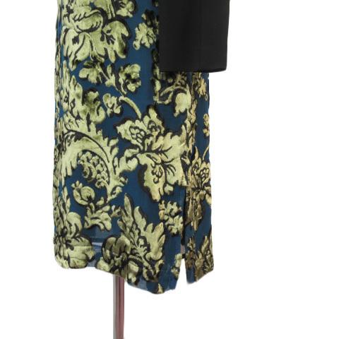 エトロ ETRO ワンピース 花柄 フロッキー スリット シルク 38 イタリー