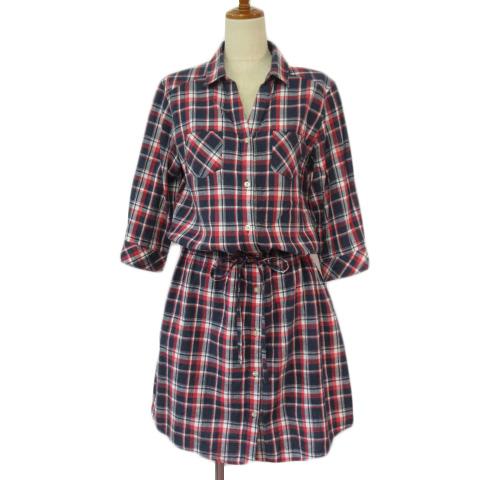 アーノルドパーマー Arnold Palmer ワンピース シャツワンピ チェック オープンカラー リネン 3 紺 ネイビー レディース 176 ブランド古着販売のベクトル 通販 Yahoo ショッピング