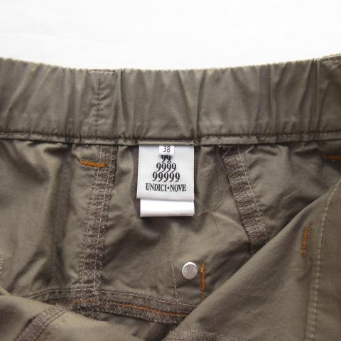 UNDICI NOVE ウンディッチノーベ パンツ ワイド ステッチ 38 ブラウン 