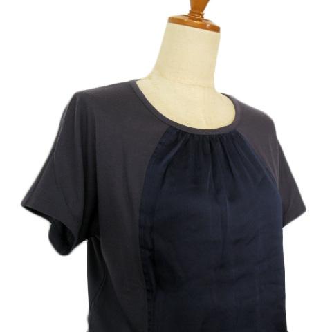 ピノーレ PINORE ワンピース プルオーバー ドロスト ジャージー 40 紺  