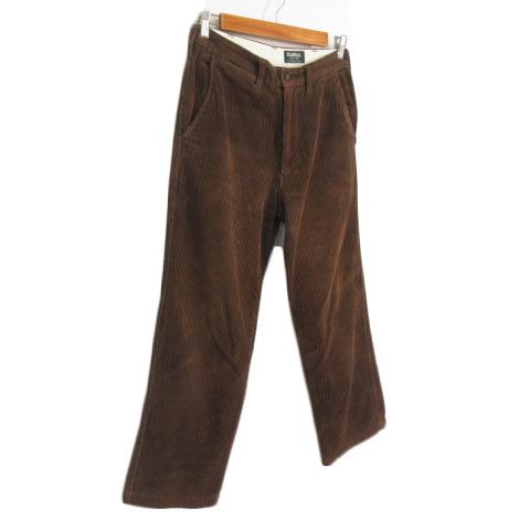90s コーデュロイパンツ 太畝 茶 ブラウン YBSジップ BEACHCREW 90s