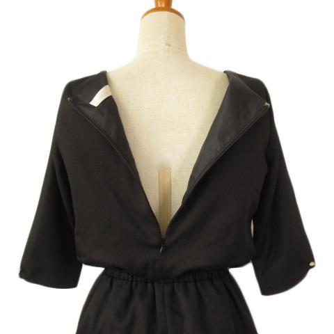 ミシェルマカロン michell Macaron ワンピース Vネック 五分袖 S 黒