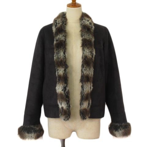 ローラアシュレイ laura ashley フェイクファーロングウールコート