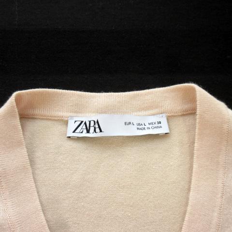 ZARA（ザラ） カーディガン ニット メタルボタン L ベージュ