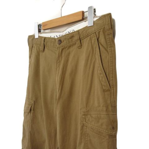 ランズエンド LANDS' END パンツ カーゴ ワーク コットン 82 茶 カーキ