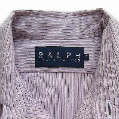 ラルフローレン RALPH LAUREN シャツ ストライプ 長袖 コットン 9 国内正規 紫 パープル レディース｜vectorpremium｜03