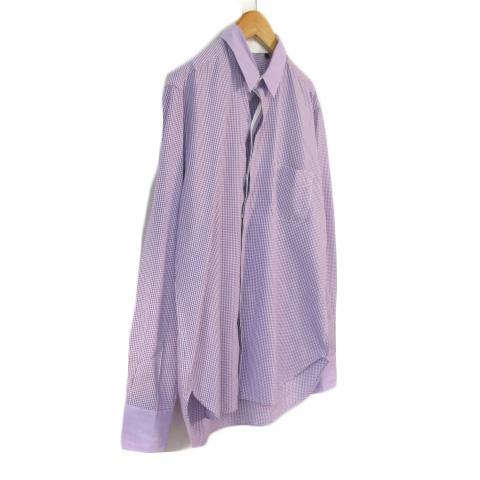 コースト COAST シャツ ギンガムチェック 2way L ブルガリア製 紫