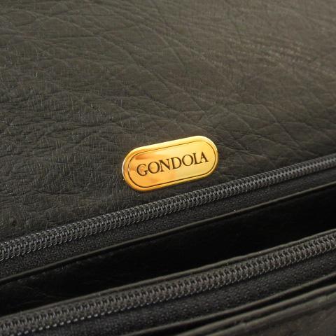 GONDOLA ゴンドラ オーストリッチ ハンドバッグ 黒 ブラック
