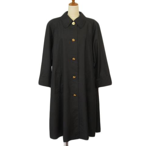 LEONARD（レオナール） コート ステンカラー シルク 9 黒 ブラック