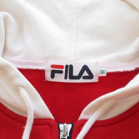 フィラ FILA ヴィンテージ 鐘紡 パーカー ジップアップ スウェット 赤