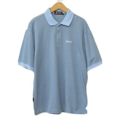 スリクソン SRIXON ポロシャツ ジップアップ ボーダー ロゴ L 青
