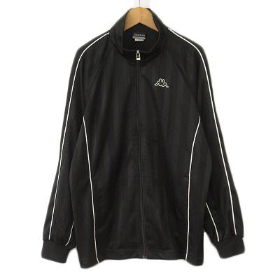 カッパ kappa トラックジャケット ストライプ ジャージ M 黒 ブラック 