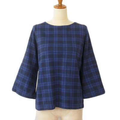 ゴールデンベア GOLDEN BEAR チェックブラウス オーガニックコットン M 