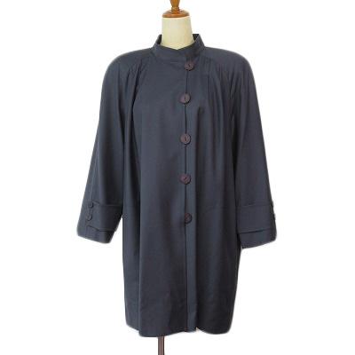 【中古】レリアン Leilian コート フレア スタンドカラー ウール 9 紺 ネイビー レディース レリアン Leilian コート フレア スタンドカラー ウール 9 紺 ネイビー