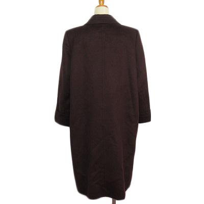 レリアン Leilian コート ダブル カシミヤ ウール 9 ボルドー
