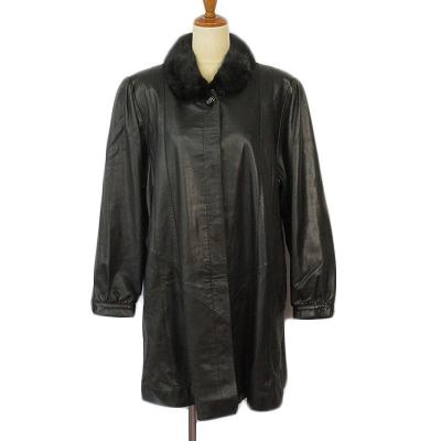 CONPIACERE コート レザー 羊革 ファー F 日本製 黒 ブラック