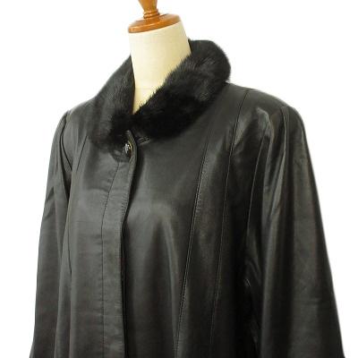 平成　Y2k フォックスファー　レザーコート　レディース　フリーサイズ　黒 Amazon | レザーダウンコート レディース フォックスファー ロング丈
