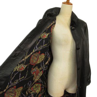 CONPIACERE コート レザー 羊革 ファー F 日本製 黒 ブラック