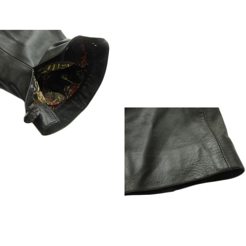 CONPIACERE コート レザー 羊革 ファー F 日本製 黒 ブラック