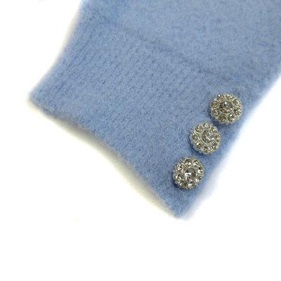 ZARA（ザラ） セーター ニット ビジューパフスリーブ S 青 ブルー