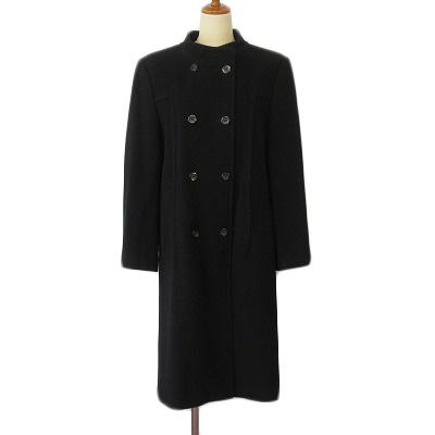 コルディア CORDIER コート ダブル カシミヤ ウール 42 黒 ブラック 