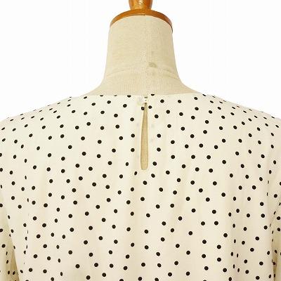 ジェイプレス J.PRESS ブラウス カットソー 七分袖 ドット柄 M 