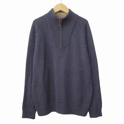 80s ビンテージ L.L.Beanハーフジップ ニット ドライバーズニット エルエルビーン L.L.BEAN ドライバーズニット セーター ハーフジップ M