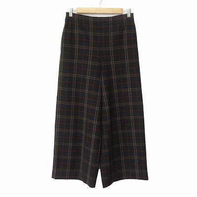 コムサ COMME CA パンツ ワイド チェック 11 黒 ブラック レディース 