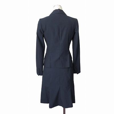 【SUIT SELECT】極美品☆スーツセット☆ストライプ☆L☆A7☆ネイビー 極美品スーツセレクト スーツ スリーピース ネイビー ストライプ 4S
