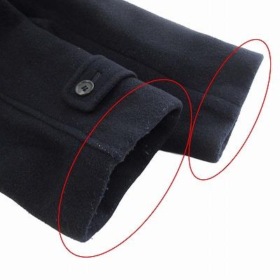 パパス Papas ダッフルコート ロング ワンポイント刺繍 M 紺 メンズ