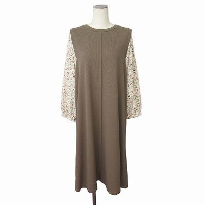 noa-ge ワンピース ノアージュ noa-ge ワンピース 異素材切替 花柄  