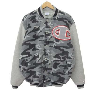 チャンピオンChampion スタジャン Mサイズ グレー Champion（チャンピオン） スタジャン ジャケット ブルゾン スウェット