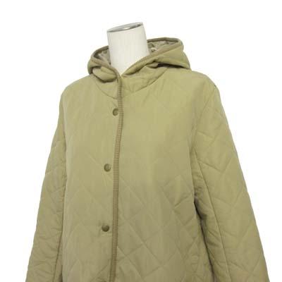 ノアージュ noa-ge コート ロング キルティング フード M ベージュ