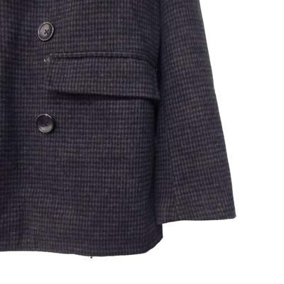 テットオム TETE HOMME ピーコート Pコート 千鳥格子柄 L グレー 黒