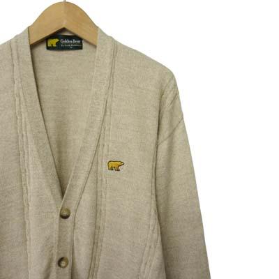 ゴールデンベア GOLDEN BEAR カーディガン ニット Vネック ワッペン 