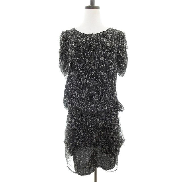 中古 ザラ ベーシック Zara Basic ワンピース ミニ 半袖 シルク 花柄 S 黒 ブラック M2 レディース ベクトル 古着 192 ブランド古着販売のベクトル 通販 Yahoo ショッピング