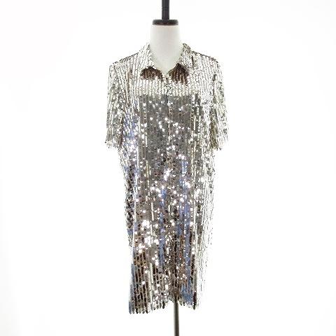 中古 未使用品 ザラ ベーシック Zara Basic ワンピース ミニ 半袖 スパンコール L 銀 シルバー Mo レディース ベクトル 古着 192 ブランド古着販売のベクトル 通販 Yahoo ショッピング