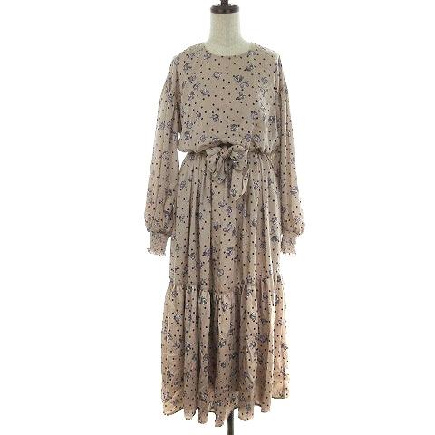 中古 マーキュリーデュオ Mercuryduo ワンピース ロング 長袖 クルーネック ウエストリボン 花柄 水玉 ドット F ピンク M2 レディース ベクトル 古着 192 ブランド古着販売のベクトル 通販 Yahoo ショッピング