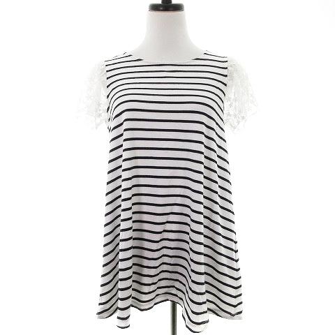 中古 サロン Salon ピクシーハート Pixie Heart ワンピース チュニック 半袖 クルーネック 切替 レース ボーダー 黒 白 レディース ベクトル 古着 192 ブランド古着販売のベクトル 通販 Yahoo ショッピング