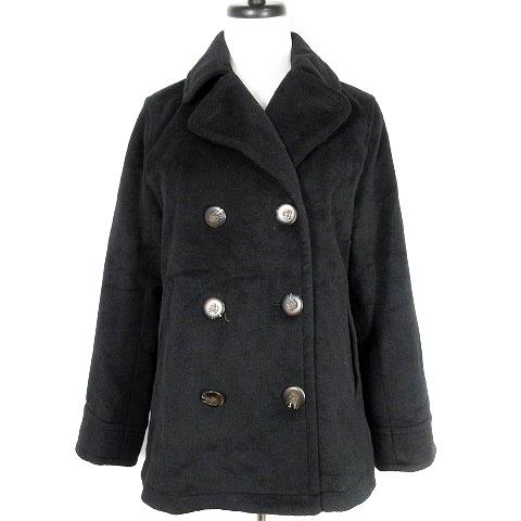 中古 イーハイフンワールドギャラリー E Hyphen World Gallery コート ピーコート Pコート 長袖 ダブル 無地 M 黒 ブラック Sale 76 Off