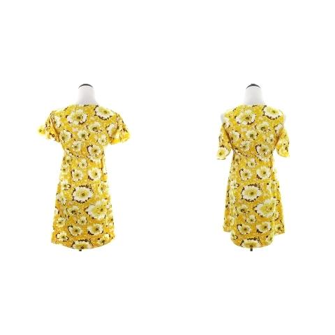 中古 バナーバレット Banner Barrett ワンピース ミニ 半袖 Vネック フレア 2way 薄手 花柄 36 黄 イエロー Mo レディース ベクトル 古着 192 ブランド古着販売のベクトル 通販 Yahoo ショッピング