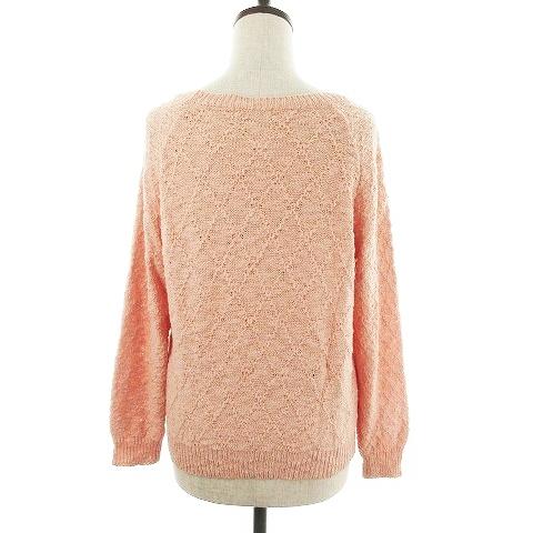 中古 スウィングル Swingle ニット カットソー 長袖 クルーネック 薄手 コットン 無地 1 ピンク トップス Nf レディース ベクトル 古着 ファッション通販