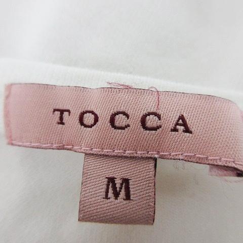 トッカ TOCCA ニット カットソー 半袖 Vネック ギャザー 薄手 リボン 
