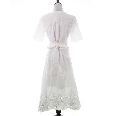 中古 トミーヒルフィガー Tommy Hilfiger ワンピース ロング 半袖 スリットネック リボン 薄手 コットン パンチング刺繍 34 白 レディース ベクトル 古着 192 ブランド古着販売のベクトル 通販 Yahoo ショッピング