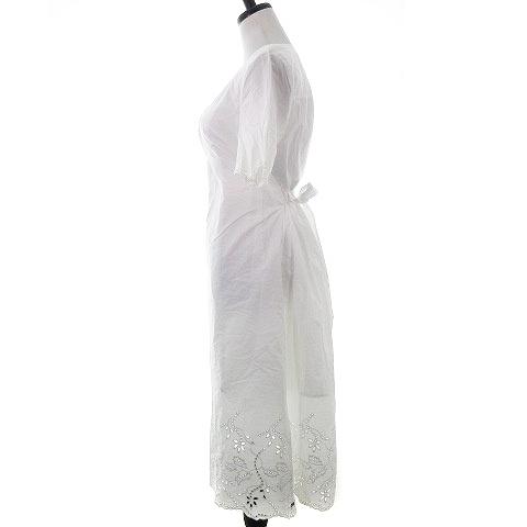 中古 トミーヒルフィガー Tommy Hilfiger ワンピース ロング 半袖 スリットネック リボン 薄手 コットン パンチング刺繍 34 白 レディース ベクトル 古着 192 ブランド古着販売のベクトル 通販 Yahoo ショッピング