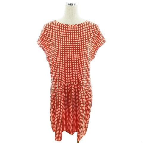 中古 プードゥドゥ Pou Dou Dou Vingt Trois ワンピース ひざ丈 半袖 クルーネック 薄手 チェック M 赤 白 レッド ホワイト レディース 192 ブランド古着販売のベクトル 通販 Yahoo ショッピング